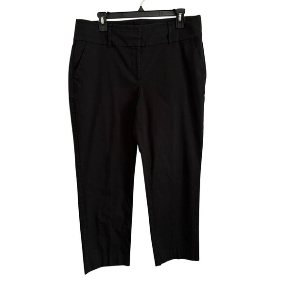Ann Taylor Curvy Black Ankle Pants Size 12 Cotton Blend Womens Trousers - Picture 1 of 7